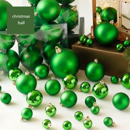 6Pcs Creative Christmas Ball Pendant New Year Party Ornaments Plastic Green Crafts Hollow Matte Home Decoration