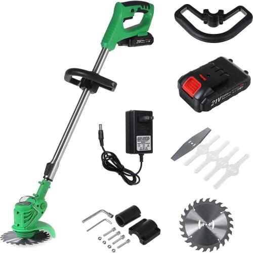 650W 2000mah Rechargeable Wireless Grass Trimmer 21V Adjustable Electric Garden Push Lawnmower 1Battery 1Charger Lawn Mower