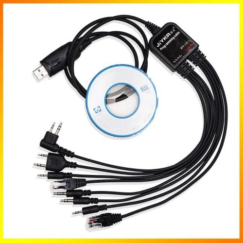 8 in 1 USB Programming Cable Multifunctional Compatible For Walkie Talkie Baofeng/KENWOOD/HYT/Motorola/YAESU/ICOM 2 Way Radio