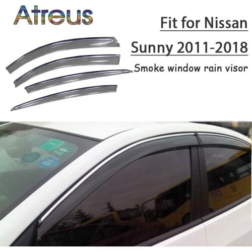 Atreus 1set ABS For 2018 2017 2016 2015 2014-2011 Nissan Sunny Accessories Car Vent Sun Deflectors Guard Smoke Window Rain Visor