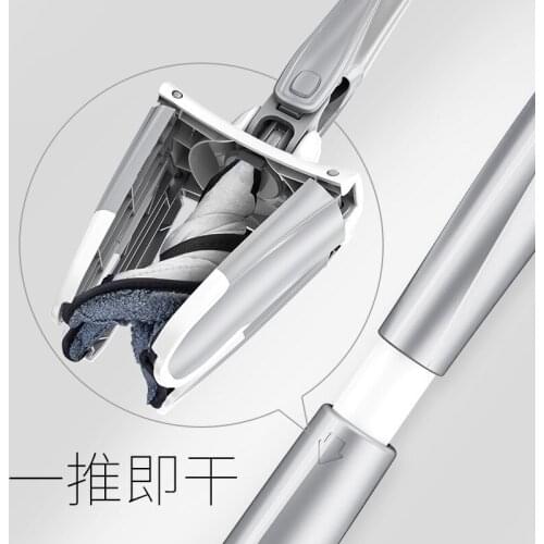 Touchless Squeeze Mop Flat Floor Polisher Microfiber Head Mop Dust Easy House Schoonmaak Artikelen Cleaning Tools DE50TB