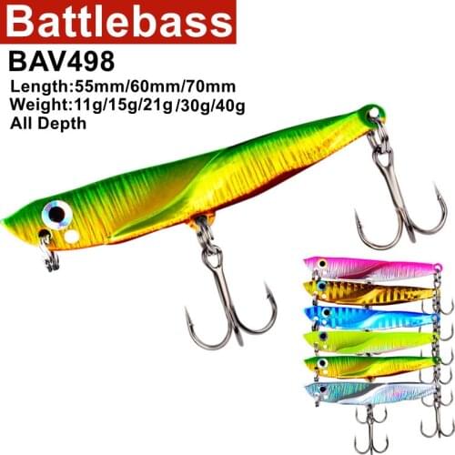 BATTLEBASS 1pcs VIB Fishing Lure 11g \15g/21G/30G/40G Fishing Tackle Crankbait Vibration Spoon Spinner Sinking Bait Tackle