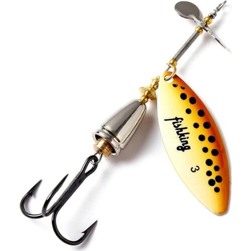 FISH KING 15g Long Cast deep running Fishing Lure Spinner Bait Fishing Tackle Artificial Slice Metal Lure Spoon for Pike Fishing