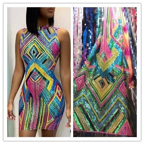 Shinny lace fabric Nice design women dress material ZH-73510 for bridal dress embroidered net fabric with sequins