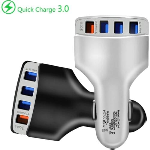 Quick Charge 3.0 Car 4 Ports Fast Charging Car Phone Charger For iPhone 12 Pro Max Samsung Xiaomi Car Mobile phone Fast Charger