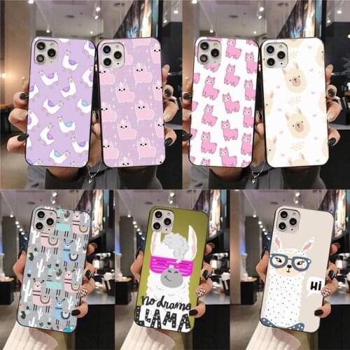 Llama Alpaca pattern Phone Case For iphone 12 11 Pro Max Mini XS Max 8 7 6 6S Plus X 5S SE 2020 XR cover