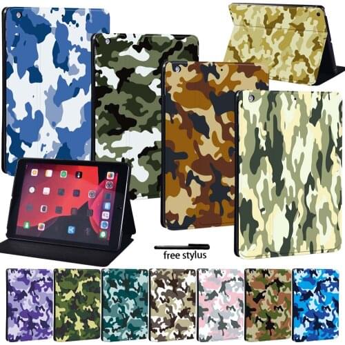 Camouflage Series Tablet Folio Leather Stand Case Cover -For Apple IPad /iPad Mini /iPad Air /iPad Pro 7.9 9.7 10.2 10.5 11 Inch