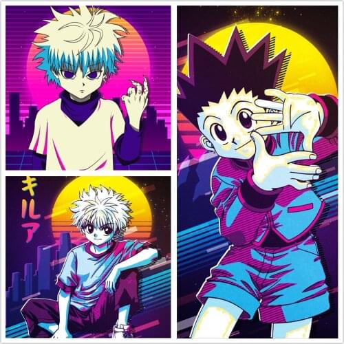 Hunter x Hunter Anime Poster Classic Japanese Retro Poster Prints Wall Art Home Room Decor Vintage Painting