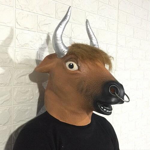King of cattle Animal Mask Halloween Full Head Funny bar performance props New Year Decoration