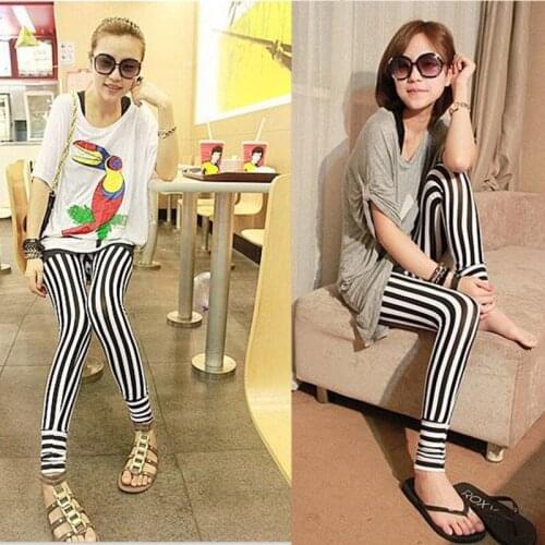 Fashion Striped Mesh Leggings Punk Womens Clothing High Waist Leggings Spandex Cotton Leggings for Women