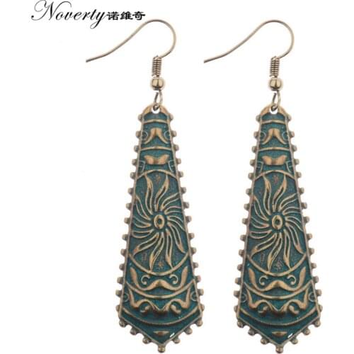 New Fashion 1 Pair 55mm Retro Patina Plated Zinc Alloy Shield Shape Earrings for Womens Fashion Jewelry Gifts Date and Party