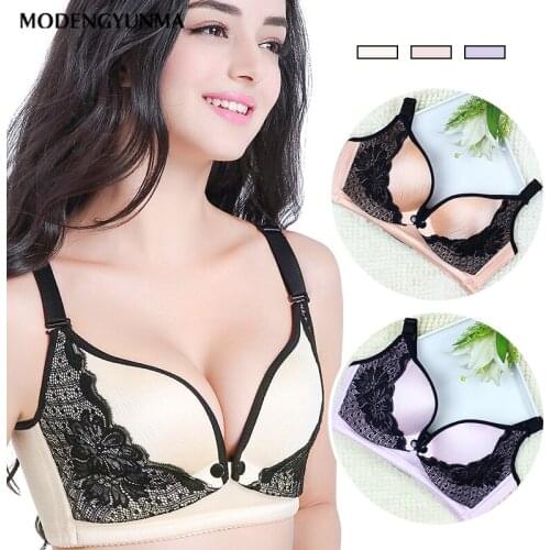 New Front Button Maternity Women Nursing Bra Soft Breathable Lace Flower Pregnant Women Breast Feeding Underwear Nursing Bras