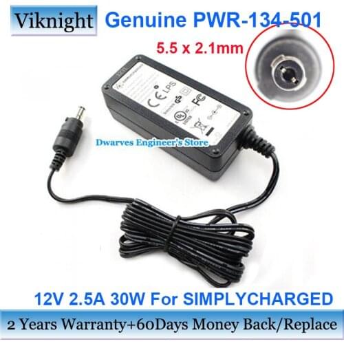 Genuine PWR-134-501 12V 2.5A 30W AC Adapter Charger For Simplycharged NU40-8120250-I3 Power Supply 5.5 x 2.1mm