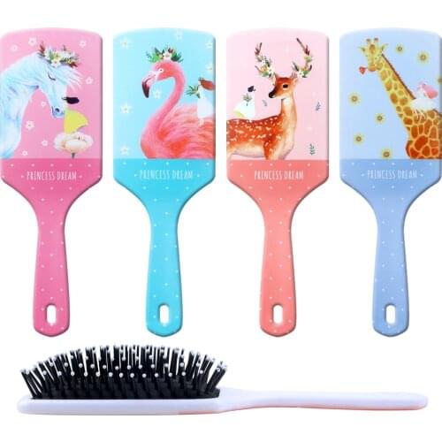 2020Cartoon Print Hair Comb Beauty Haircare Massage Scalp Airbag Hair Styling Tool Soft Comb Teeth Hair Brush Barber Accessories
