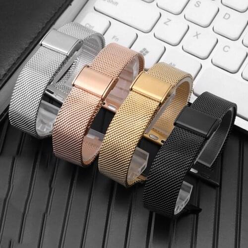 Fine Steel Strap 38 40 42 44mm Black Silver Rose Gold Bracelet Repacement Belt For IWatch2/3/4/6 Stainless Steel Watchband