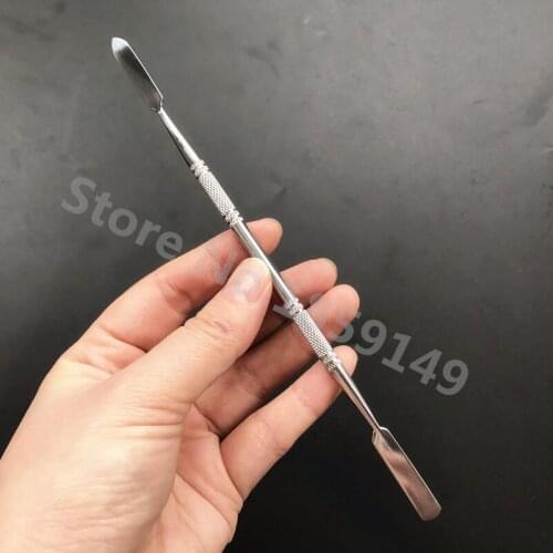 Dental Lab Spatula Stainless Steel with Wooden Handle Cement Mixing Spatula Blade Instrument Tool 4 models to choose
