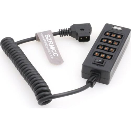 SZRMCC New Version D-tap Male 14.8V to 5 Port Power Out Multifunctional Hub Splitter Camera Cable with USB 5V 2.1A Port