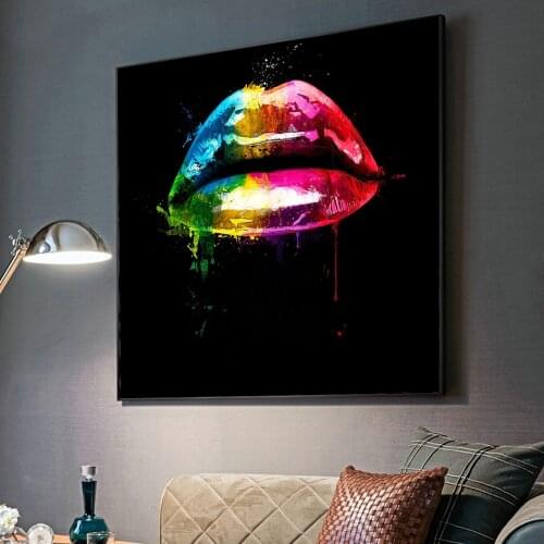 Street Graffiti Wall Art Canvas Prints Abstract Sexy Lips Pop Art Wall Paintings Print On Canvas Modern Wall Pictures Home Decor