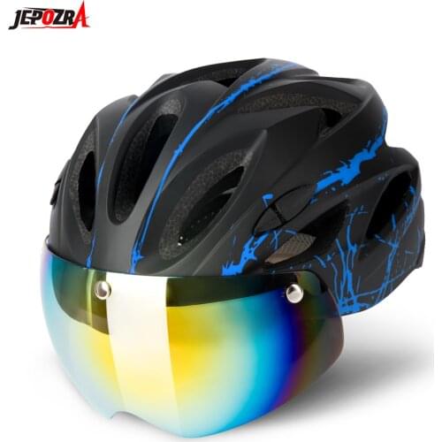 Bicycle Helmet Men EPS Integrally-molded Breathable Cycling Helmet Men Women Goggles Lens Aero MTB Road Bike Helmet