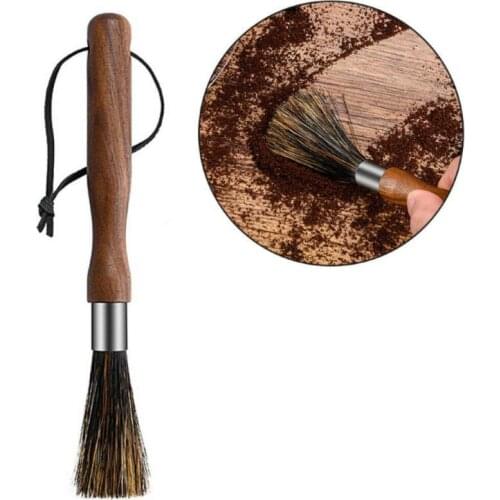 1Pc Coffee Machine Brush Cleaning Brush Wood Long Handle Natural Bristles Espresso Accessories Coffee Tool Dusting Brushs QBMY