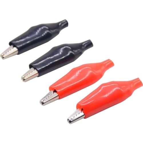 10 Pcs/ lots Large Insulation Boot Metal Alligator Clip Electric Test 45MM Lead colorful small crocodile clip Color random