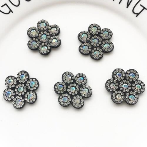 10pcs/bag High-quality Fashion Flower Non-woven Fabric Diamond-studded Cloth Stickers DIY Hair Accessories