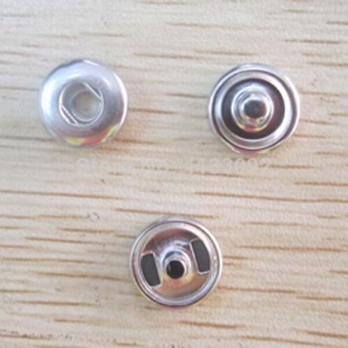 100sets (1 set= cap+socket+stud)Snap-It Diy 12mm Size Snap Button Flat Back Base Findings Part For Making Snap Button Charm