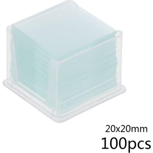 100 Pcs Transparent Square Glass Slides Coverslips Coverslides For Microscope Optical Instrument F1FC