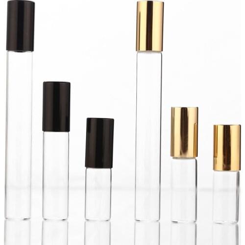 100x3ml 5ml 10ml Clear Roller Refillable Essential Oil Roll-on Glass Perfume Bottle Lip Balms Roll On Bottles Free Shipping