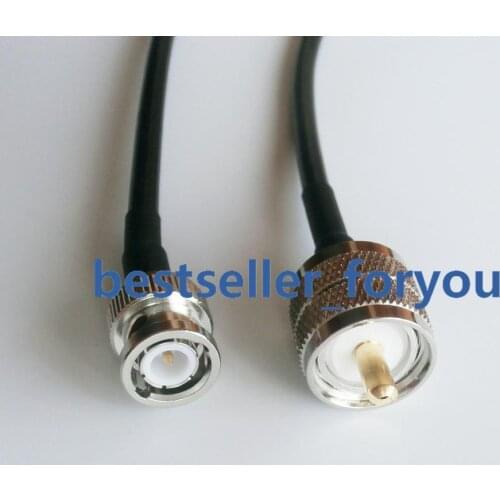 100cm RG58 Cable PL259 UHF Male Plug To BNC Q9 Male Straight Coax Pigtail