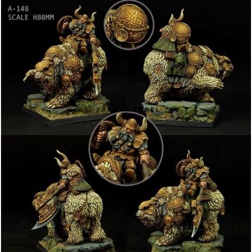 30MM Resin Figure Kits Dwarf general soldier model self-assembled A-148