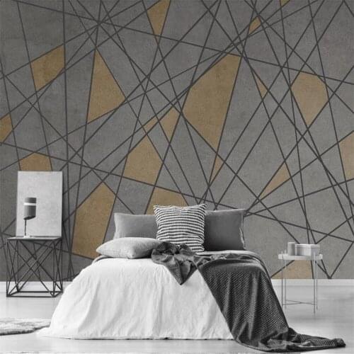 Milofi custom 3D wallpaper mural Nordic modern personality retro geometric gold background wall living room bedroom decoration p