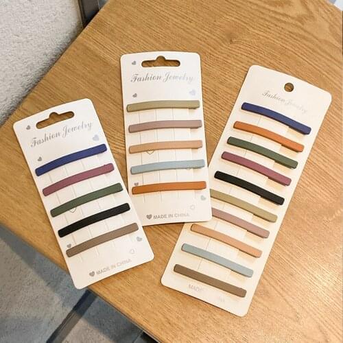 5/10 PCS New Womens Hair Clips Fashion Plastic One-Word Hairpin Cute Frosted Side Clip Headbands Girls Simple Headgear Accesso