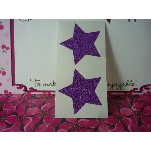 5cm Purple Glitter Star Stickers