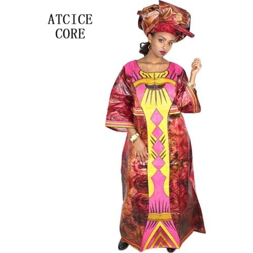 African dresses for women traditional african clothing fashion design new african bazin embroidery long dress with scarf