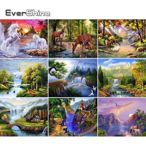 Evershine Diamond Painting Full Drill Square Landscape Tree Diamond Embroidery Scenery Cross Stitch Kit Diamond Mosaic Paintings