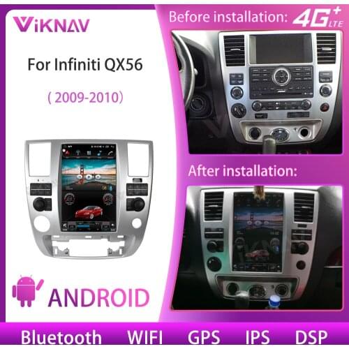 2 Din 128G Car Radio For Infiniti QX56 2009-2010 Stereo Android System Vertical Screen Car Multimedia Player Auto Head Unit