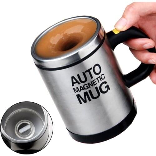 400ml Mugs Automatic Electric Magnetic Self Stirring Mug Cup Coffee Milk Mixing Mug Smart Stainless Steel Juice Mix Lazy Cup