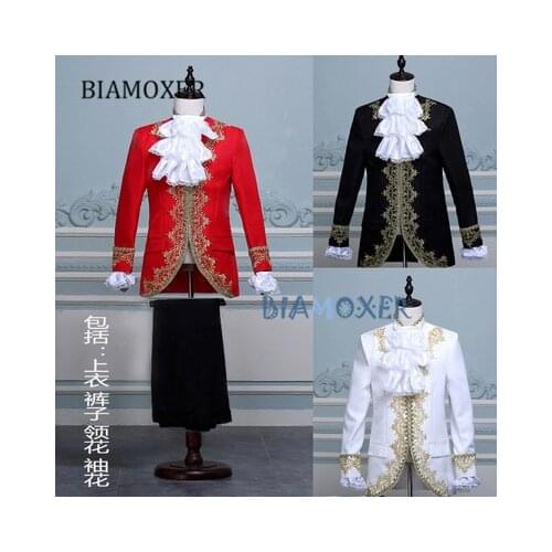 Biamoxer adult Capretto Royal Re Principe Costume Uomo Bambini Medievale Leader Cosplay Giacca Pantalone Set Completo