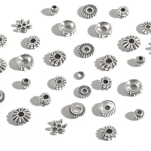 30-200pcs New Flat Round Loose Beads 4 5 6 7 8MM Spacer Metal Beads for DIY Jewelry Bracelet Necklace Handmade Accessories