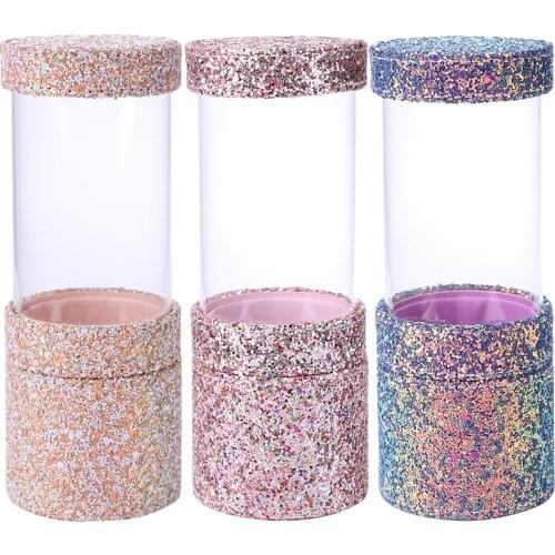 NEW Sequins Visible Dust-proof Makeup Brush Holder Beauty Travel Makeup Brushes Holder Organizer Pencil Case