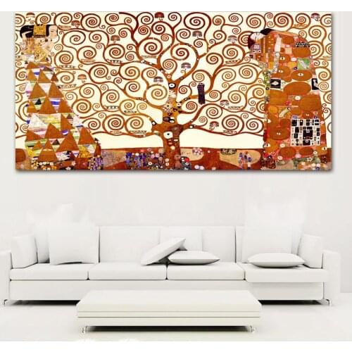 Hot sell Gustav Klimt Tree of Life Canvas Painting Wall Art Prints Posters Classical Abstract Painting on canvas For Beding Room