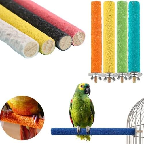 Bird Cage Parrot Perches Stand Platform Chew Toy Paw Grinding Clean Toys Calopsita Nymphs Toys for Large Birds Parakeet Supplies