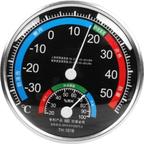 Temperature Humidity Meter Thermometer Room Round Dial Analog Indoor Hygrometer Sensor Fridge Thermometer Hygrometer Gauge
