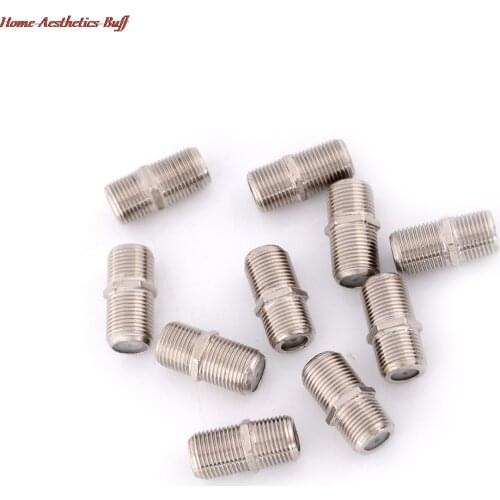 10pcs/Pack Aluminium Alloy Female F connector Joiner Coupler Barrels Satellite/Cable TV Connector Adapter RG6 Coax Coaxial
