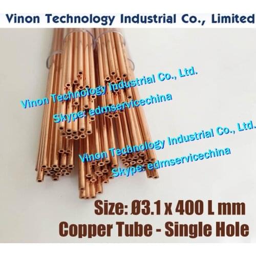 30PCS/LOT)Ø3.1x400Lmm Copper Tube Single Hole,Copper EDM Tubing Electrode Tube Diameter 3.1mm Length 400 for Electric Discharge