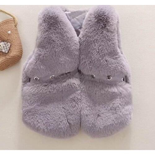 Melario Girls Fur Vest Jackets Baby Kids Autumn Vests Waistcoat for Children Clothes Outerwear Kids Winter Clothes Plush Vest