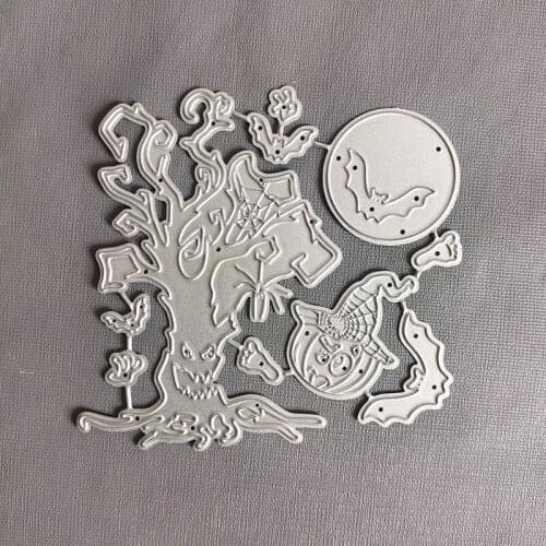 Halloween Tree Metal Cutting Dies Stencil DIY Scrapbooking Album Paper Card Template Mold Embossing Craft Decoration