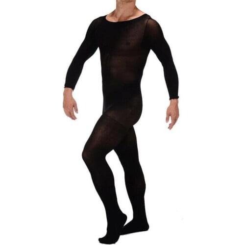 Metelam Men Velvet Anti-Hook Full Body Stockings Bodyhose Trunk Sheath Jumpsuit Bodysuit