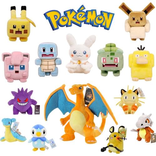 Pikachued Squirtle Bulbasaur Charmander Backpack School Bag Hat Plush Doll Keychain Pokemoned Pendant Stuffed Toy Gifts For Kid